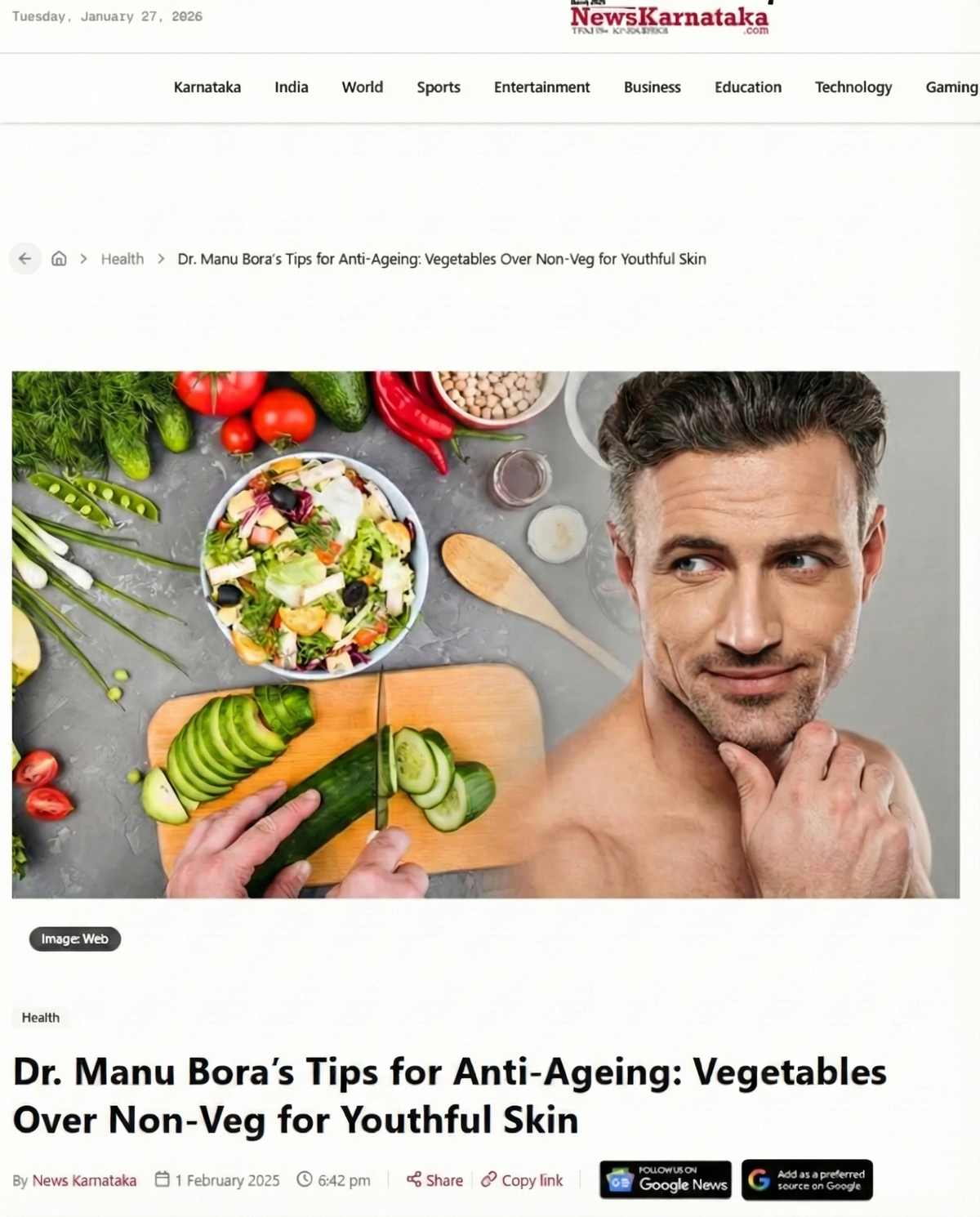 Vegetables Over Non-Veg: Dr. Manu Bora’s Anti-Ageing Diet