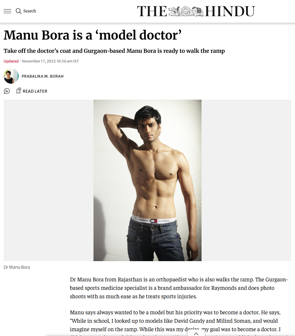 Dr. Manu Bora: Surgeon by Day, Model by Passion