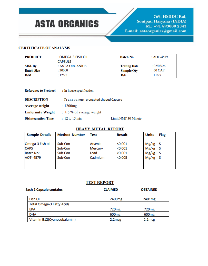 Quality Certificate 1