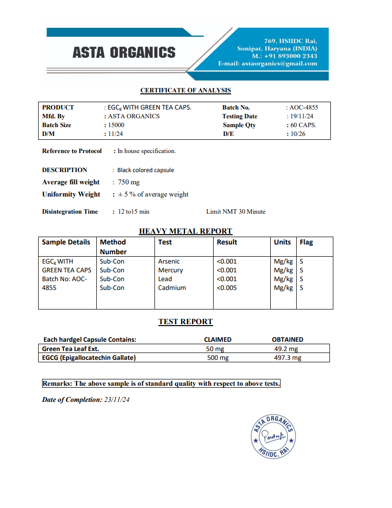 Quality Certificate 2